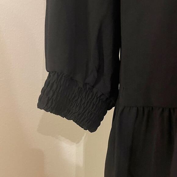 SHEIN Womens Black Long Sleeve Tiered Peasant Poet Dress | Size 6 - Picture 3 of 9